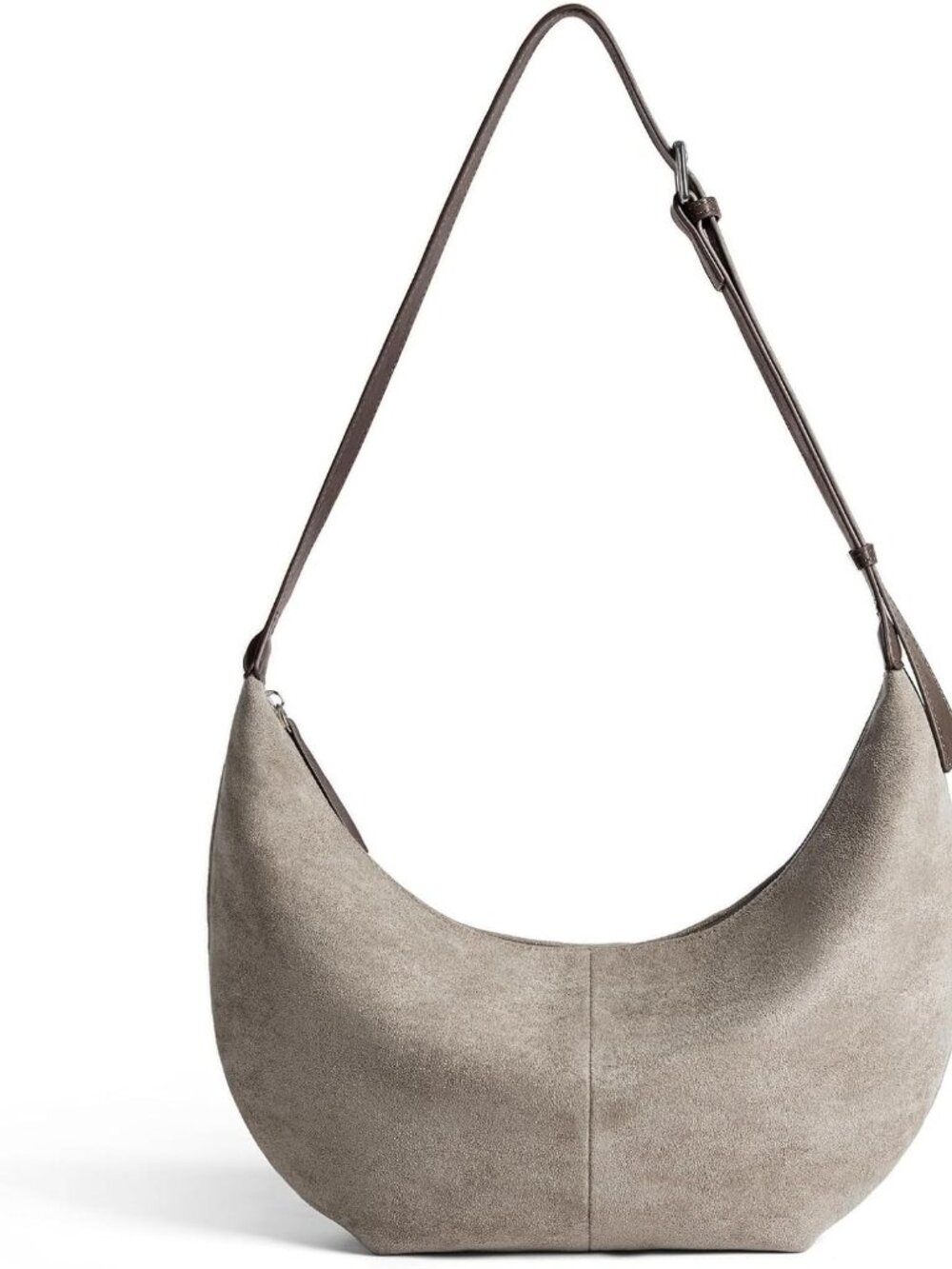 Suede Crescent Crossbody Bag for Women, Hobo Shoulder Purse